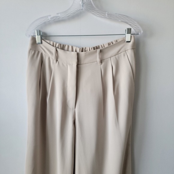 Quince Women Stretch Crepe Pleated Wide Leg Pants Sand 12 - Picture 3 of 8